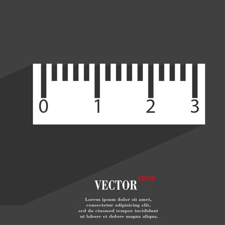 Ruler icon symbol Flat modern web design with long shadow and space for your text. Vector illustrationのイラスト素材