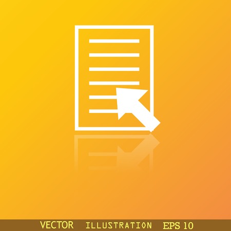 Text file icon symbol Flat modern web design with reflection and space for your text. Vector illustrationのイラスト素材