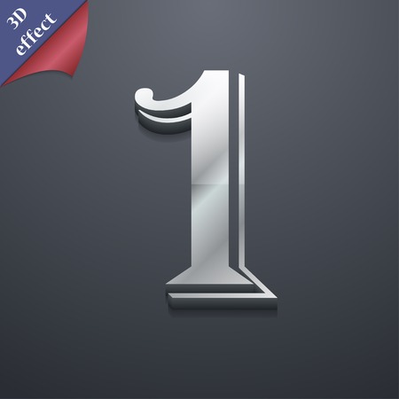 number one icon symbol. 3D style. Trendy, modern design with space for your text Vector illustrationのイラスト素材