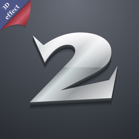 number two icon symbol. 3D style. Trendy, modern design with space for your text Vector illustrationのイラスト素材