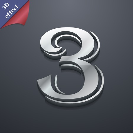 number three icon symbol. 3D style. Trendy, modern design with space for your text Vector illustrationのイラスト素材