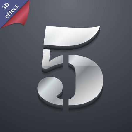 number five icon symbol. 3D style. Trendy, modern design with space for your text Vector illustrationのイラスト素材