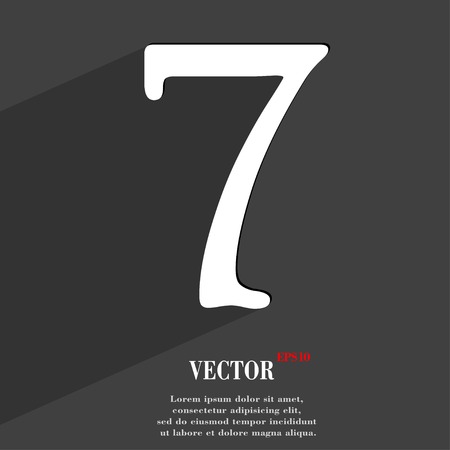 number seven icon symbol Flat modern web design with long shadow and space for your text. Vector illustrationのイラスト素材