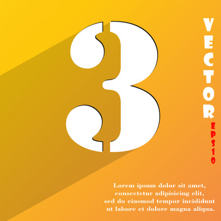number three icon symbol Flat modern web design with long shadow and space for your text. Vector illustrationのイラスト素材