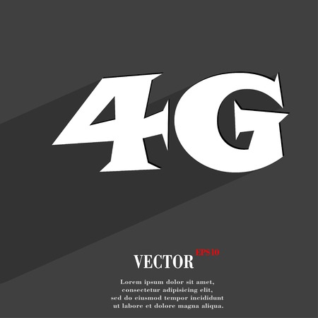 4G icon symbol Flat modern web design with long shadow and space for your text. Vector illustrationのイラスト素材