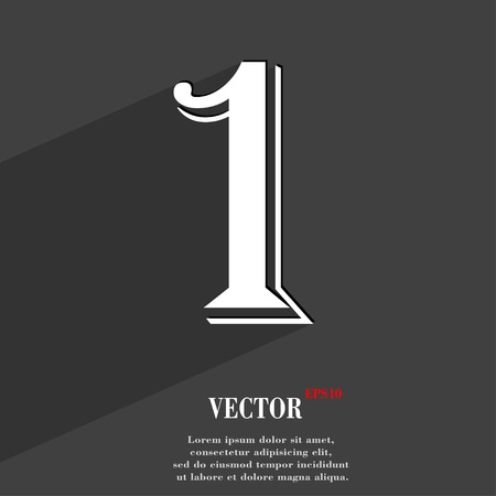 number one icon symbol Flat modern web design with long shadow and space for your text. Vector illustrationのイラスト素材