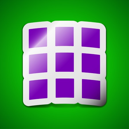 List, setting icon sign. Symbol chic colored sticky label on green background. Vector illustrationのイラスト素材