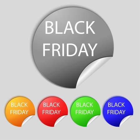 Black friday sign icon. Sale symbol.Special offer label. Set of colored buttons Vector illustrationのイラスト素材