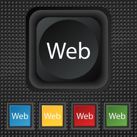 Web sign icon. World wide web symbol. Set of colored buttons. Vector illustrationのイラスト素材