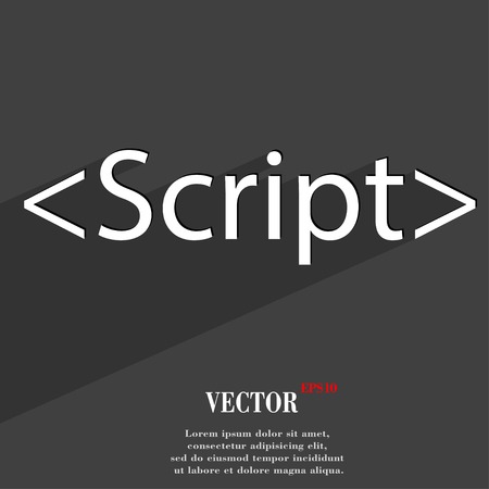 Script icon symbol Flat modern web design with long shadow and space for your text. Vector illustrationのイラスト素材