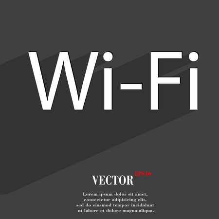 Free wifi icon symbol Flat modern web design with long shadow and space for your text. Vector illustrationのイラスト素材