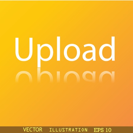 Upload icon symbol Flat modern web design with reflection and space for your text. Vector illustrationのイラスト素材