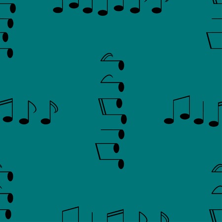 Music elements notes web icon. flat design. Seamless gray pattern. Vector EPS10のイラスト素材
