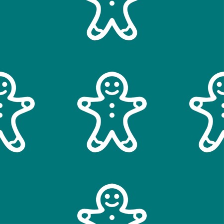 Gingerbread web icon. flat design. Seamless gray pattern. Vector EPS10のイラスト素材