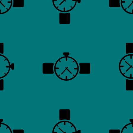 Watch,clock web icon flat design. Seamless gray pattern. Vector EPS10のイラスト素材
