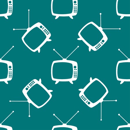 Retro tv web icon. flat design. Seamless gray pattern. Vector EPS10のイラスト素材