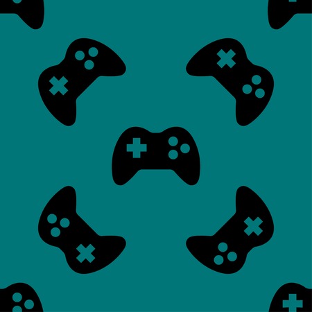 Gaming Joystick web icon. flat design. Seamless pattern. Vector EPS10のイラスト素材