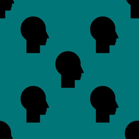 Man silhouette profile picture web icon.  flat design. Seamless pattern. Vector EPS10のイラスト素材