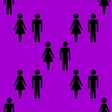 suluet men, women web icon flat design. Seamless gray pattern. Vector EPS10のイラスト素材