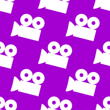 Video-camera web icon. flat design. Seamless gray pattern. Vector EPS10のイラスト素材