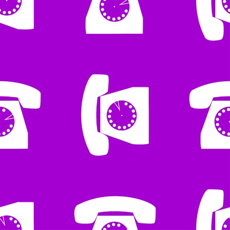 Retro telephone web icon.flat design. Seamless gray pattern. Vector EPS10のイラスト素材