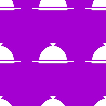 Restaurant cloche web icon. flat design. Seamless gray pattern.  Vector EPS10のイラスト素材