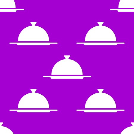 Restaurant cloche web icon. flat design. Seamless gray pattern.  Vector EPS10のイラスト素材
