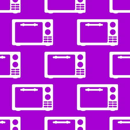 microwave. kitchen equipment web icon flat design. Seamless gray pattern. Vector EPS10のイラスト素材
