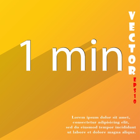 1 minutes icon symbol Flat modern web design with long shadow and space for your text. Vector illustrationのイラスト素材
