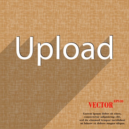 Upload icon symbol Flat modern web design with long shadow and space for your text. Vector illustrationのイラスト素材