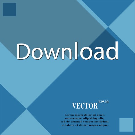 Download now icon symbol Flat modern web design with long shadow and space for your text. Vector illustrationのイラスト素材