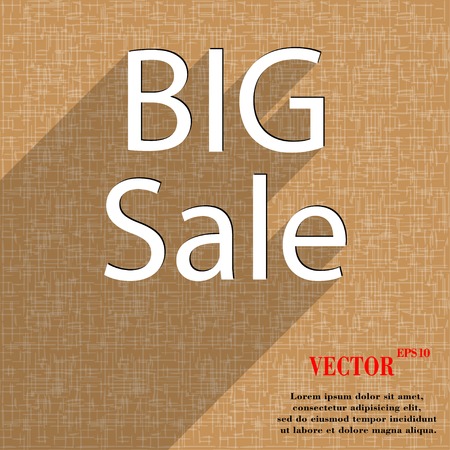 Big sale icon symbol Flat modern web design with long shadow and space for your text. Vector illustrationのイラスト素材