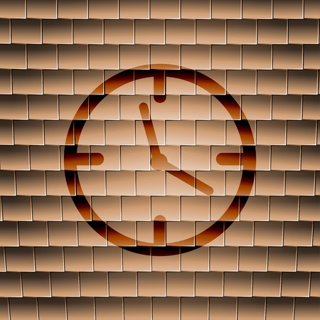 Clock time icon symbol Flat modern web design with long shadow and space for your text. Vector illustrationのイラスト素材