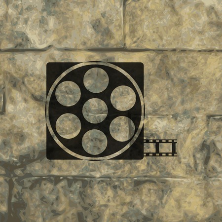 Video icon symbol Flat modern web design with long shadow and space for your text. Vector illustrationのイラスト素材