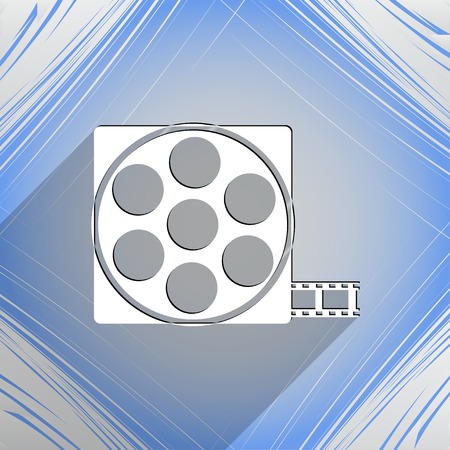Video icon symbol Flat modern web design with long shadow and space for your text. Vector illustrationのイラスト素材