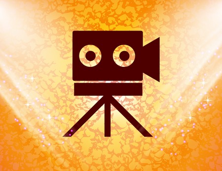 Video camera icon symbol Flat modern web design with long shadow and space for your text. Vector illustrationのイラスト素材