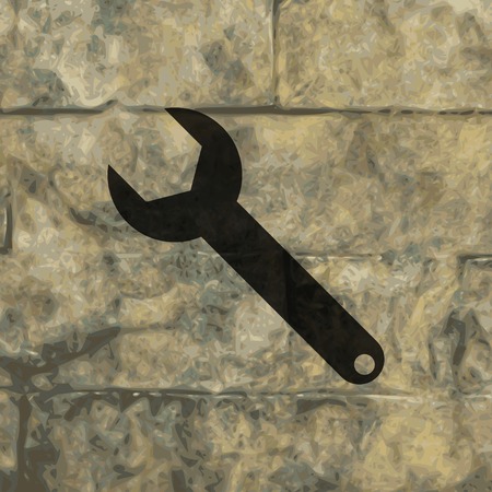 Wrench key icon symbol Flat modern web design with long shadow and space for your text. Vector illustrationのイラスト素材