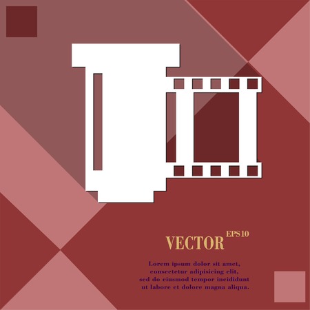 negative films icon symbol Flat modern web design with long shadow and space for your text. Vector illustrationのイラスト素材