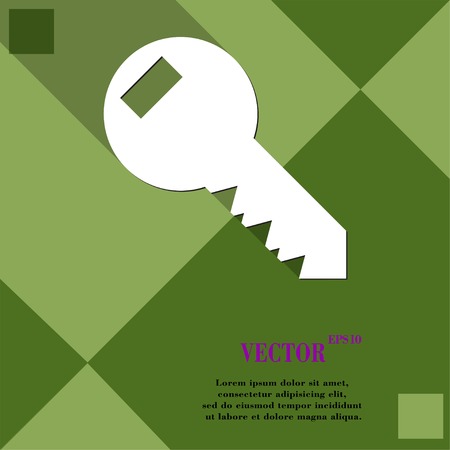 Key icon symbol Flat modern web design with long shadow and space for your text. Vector illustrationのイラスト素材