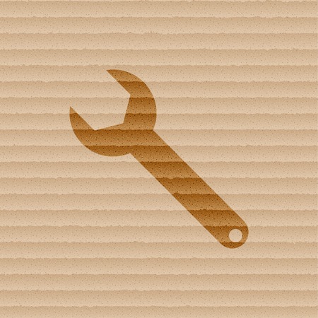 Wrench key icon symbol Flat modern web design with long shadow and space for your text. Vector illustrationのイラスト素材