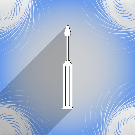Screwdriver tool icon symbol Flat modern web design with long shadow and space for your text. Vector illustrationのイラスト素材