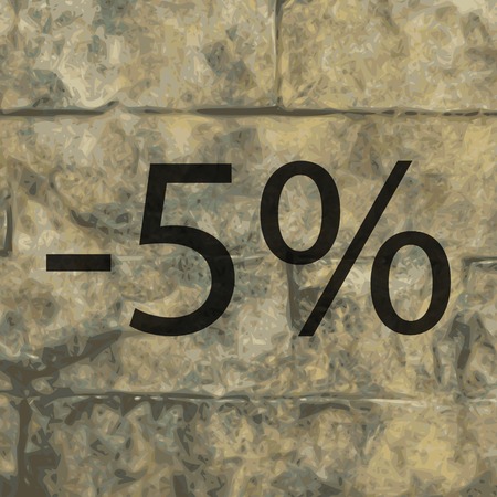 5 percent discount icon symbol Flat modern web design with long shadow and space for your text. Vector illustrationのイラスト素材