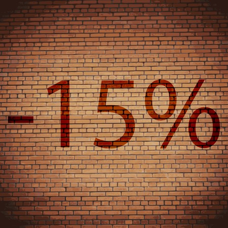 15 percent discount icon symbol Flat modern web design with long shadow and space for your text. Vector illustrationのイラスト素材
