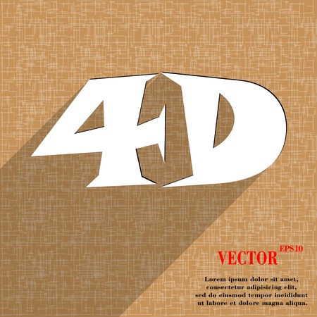 4D icon symbol Flat modern web design with long shadow and space for your text. Vector illustrationのイラスト素材