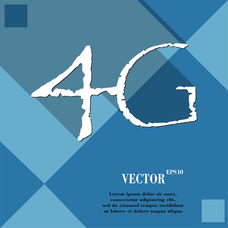 4G icon symbol Flat modern web design with long shadow and space for your text. Vector illustrationのイラスト素材
