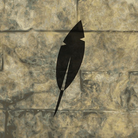 Feather Retro pen icon symbol Flat modern web design with long shadow and space for your text. Vector illustrationのイラスト素材