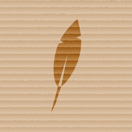 Feather Retro pen icon symbol Flat modern web design with long shadow and space for your text. Vector illustrationのイラスト素材
