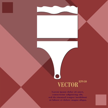 Paint brush icon symbol Flat modern web design with long shadow and space for your text. Vector illustrationのイラスト素材