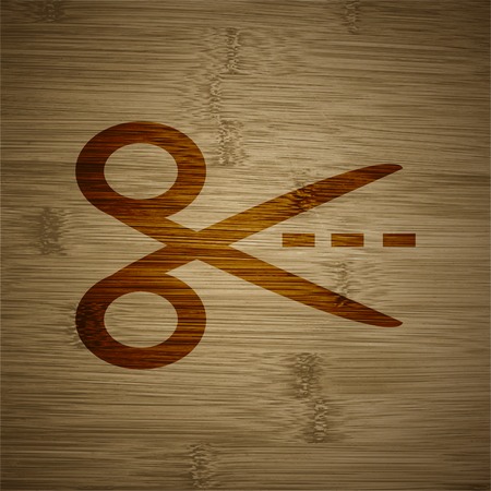 Scissors with cut dash dotted line icon symbol Flat modern web design with long shadow and space for your text. Vector illustrationのイラスト素材