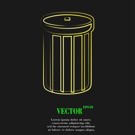 Recycle bin icon symbol Flat modern web design with long shadow and space for your text. Vector illustrationのイラスト素材